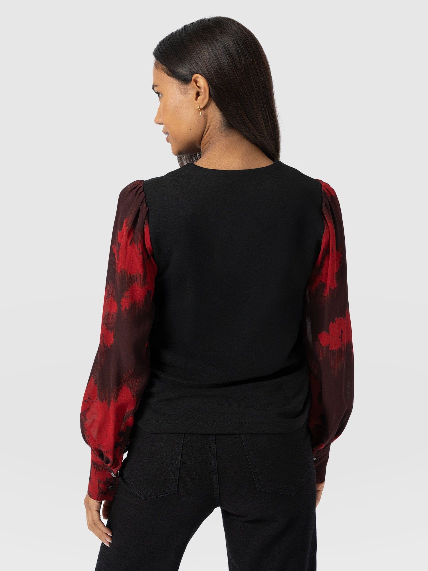 Esme Zip Up Top - Pink Fade Floral - Women's T-shirts | Saint + Sofia® EU